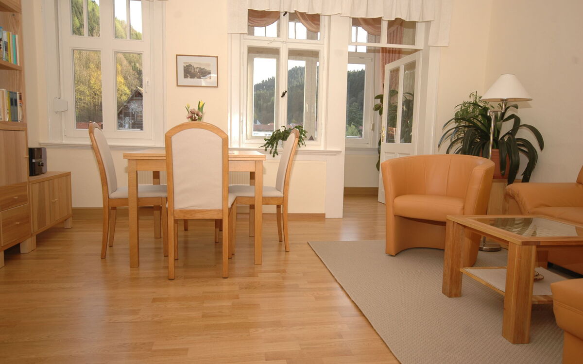 Wohnzimmer in der Ferienwohnung Kehrewieder