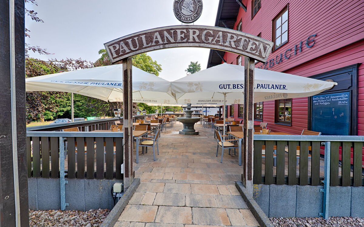 Biergarten im Hotel und Berggasthof Tanzbuche