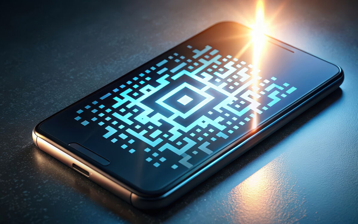 Smartphone mit QR Code