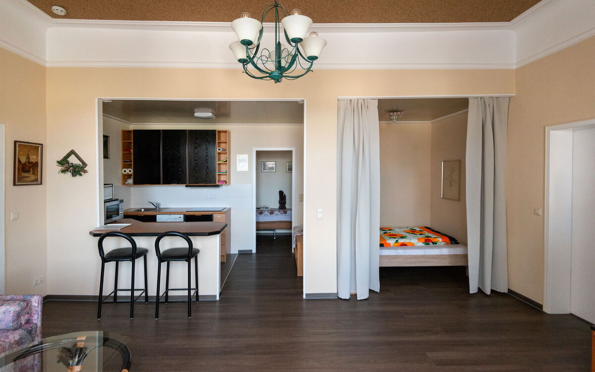 Wohnraum in einer Ferienwohnung in der Villa Regina Friedrichroda