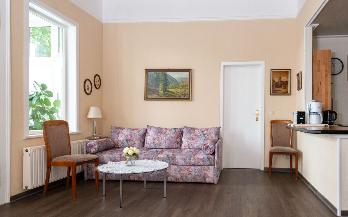 Wohnraum in einer Ferienwohnung in der Villa Regina Friedrichroda